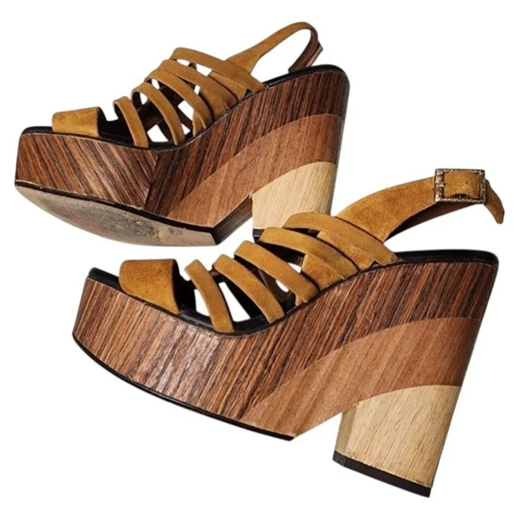 Vince Camuto Onia Platform Sandals Strappy Leather Size 7.5